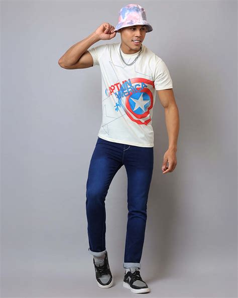 Captain America Printed Regular Fit Tshirt For Men – Free Authority