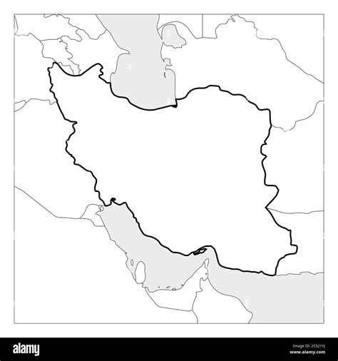 Map of Iran black thick outline highlighted with neighbor countries Stock Vector Image & Art - Alamy