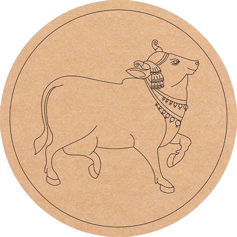 Sure Laser Cut MDF Pichwai Cow Left Side Face Engraved Design Wall ...