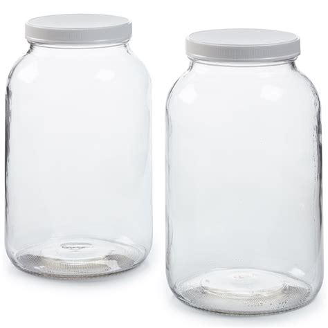 1790 Wide Mouth Mason Jars with Lids, Food Storage Gallon Glass Jars ...