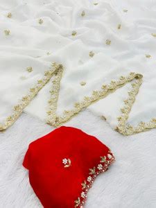 Buy K 5 FASHION Solid/Plain Bollywood Chiffon Multicolor Sarees Online ...