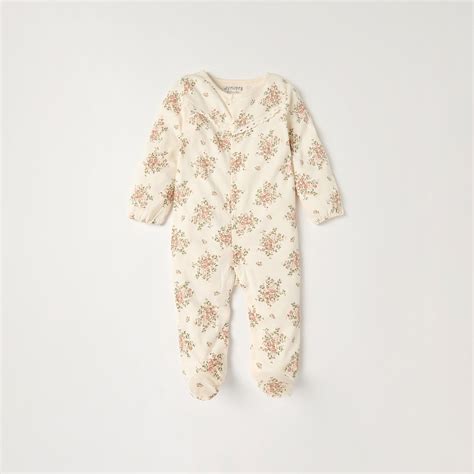 Buy Juniors Floral Print Closed Feet Sleepsuit with Button Closure from ...