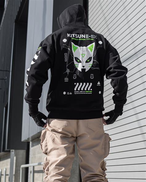 Fabric of the Universe Kitsune-5X Techwear Zip Hoodie