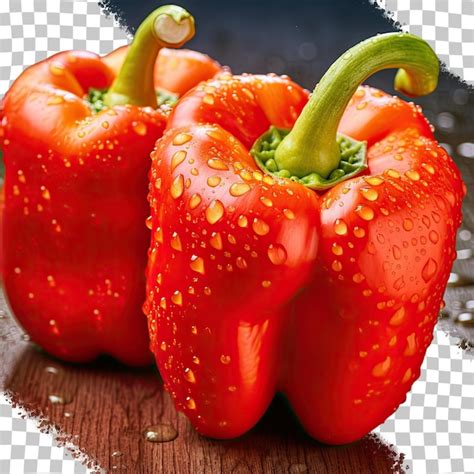 Half of a red bell pepper with smooth fruit texture and light yellow ...