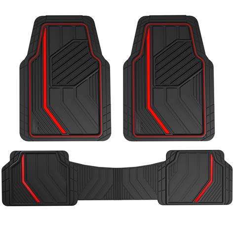 Genuine Dickies 3 Piece Durasport Black and Red Rubber Floor Mat ...