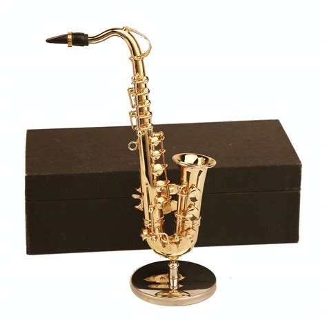 Dselvgvu Copper Miniature Saxophone with Stand and Case Mini Musical ...