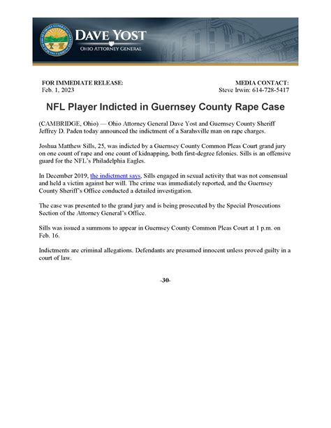 NFL Player Indicted in Guernsey County Rape Case - Guernsey County ...