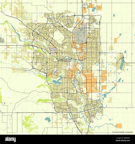 Vector city map of Calgary, Alberta, Canada Stock Vector Image & Art ...