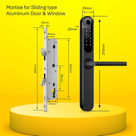 Yale YDAL-SD-BL Aluminum Profile Door Digital Lock for Sliding (Black ...