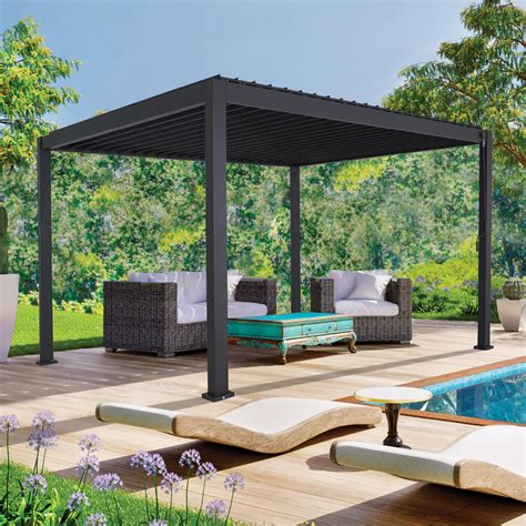 Coolaroo 3.6 x 3.6m Charcoal Fairhaven Gazebo - Bunnings Australia
