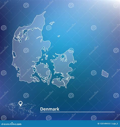 Map of Denmark stock vector. Illustration of travel - 125149410