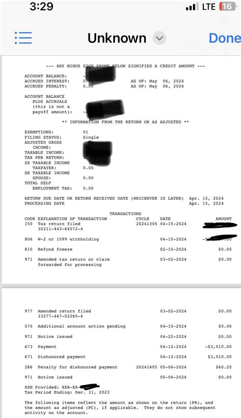Tax Transcripts : r/IRS
