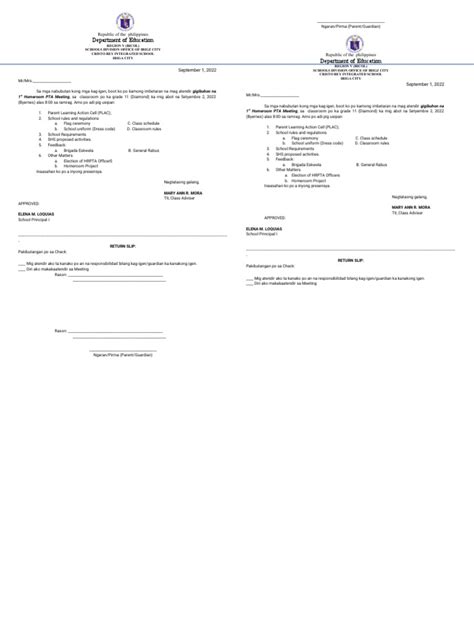 Letter for Parents Meeting 的图像结果