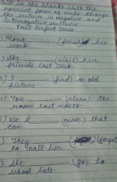 Please answer these.Change them into interrogative and negative also in ...