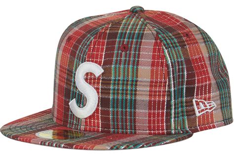 Supreme Metallic Plaid S Logo New Era Hat Red - SS23 - US