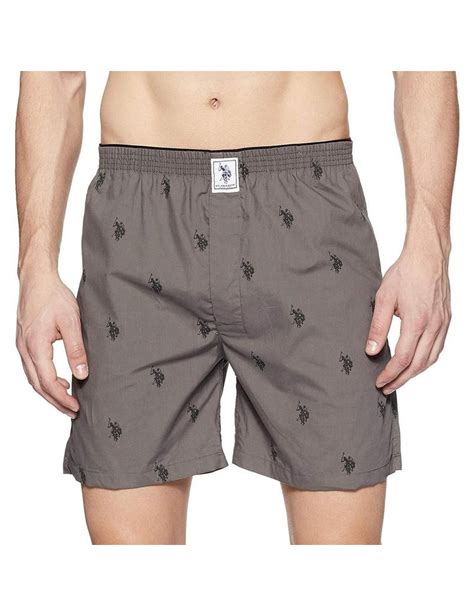 Buy US Polo Printed Grey Boxer Shorts for Men Online – Stilento