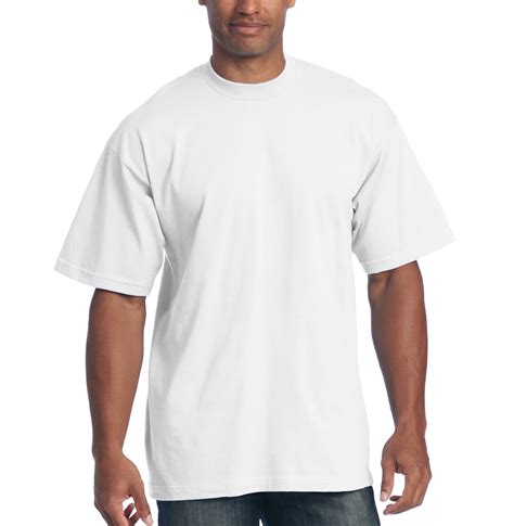 Pro Club Men's 6.5 oz Heavyweight Cotton Short Sleeve T-Shirt, White ...