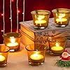 Buy TIED RIBBONS Set of 6 Votive Glass Tealight Candle Holders Glass ...