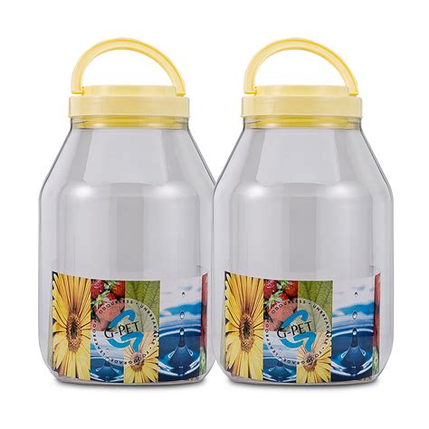 Buy 6000ml Round Jar Container Set of 2, Jars and Water Bottle Online ...