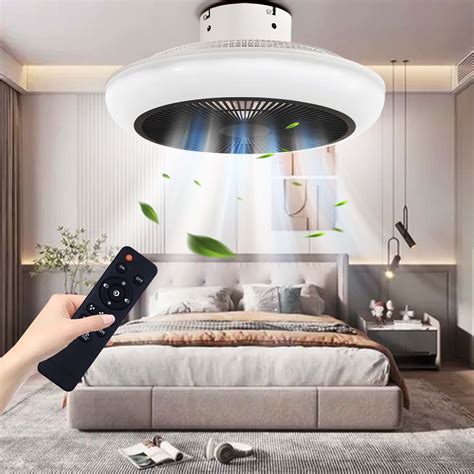 Buy NFOD Modern Ceiling Fans with Lights,18"Bladeless Ceiling Fan with ...