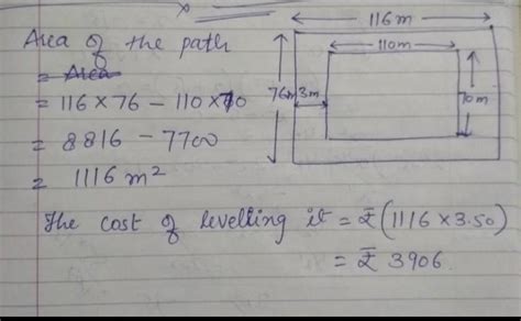 a rectangular plot is 110 M long and 70 M broad it has a gravel path 3 ...