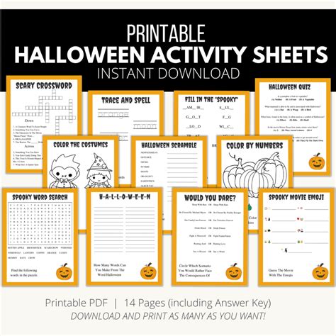 Halloween Activity Sheets Free Printable Pdf