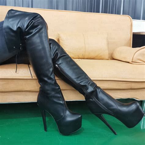 Buy Women Over Knee High Boots Platform Stiletto High Heels Thigh High ...