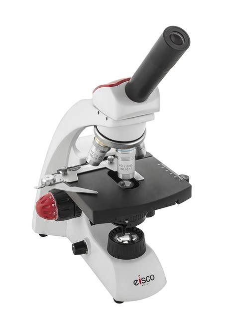EISCO Premium Redline Range Monocular Microscope, WF 10X Eyepiece, 4X ...