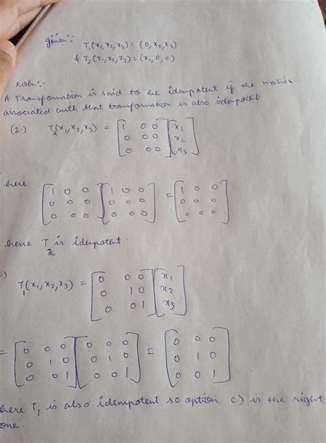 Vector Space and Linear Transformation Questions for Mathematics exam ...