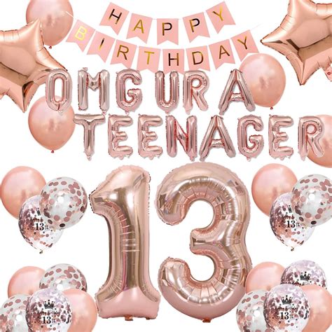 Buy 13th Birthday Decorations for Girl Rose Gold, OMG UR A Teenager ...