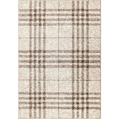 My Texas House Highlands By Orian 5' X 7' Beige Plaid Area Rug ...