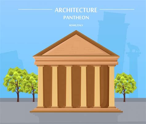 Architecture de temple grec et attraction d'Athènes | Vecteur Premium