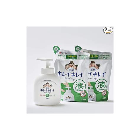 Kirei Kirei Liquid Hand Soap Set LBH-10P + 200 ml Refill Pack x 2 Bags ...