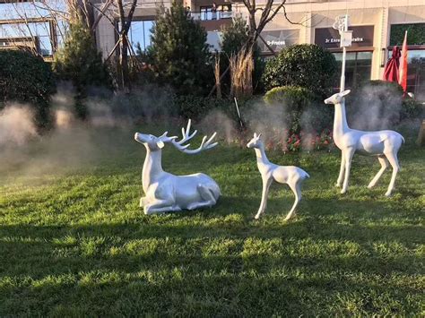 镜面圆环公园雕塑景观设计制作动物小鹿不锈钢材质小品