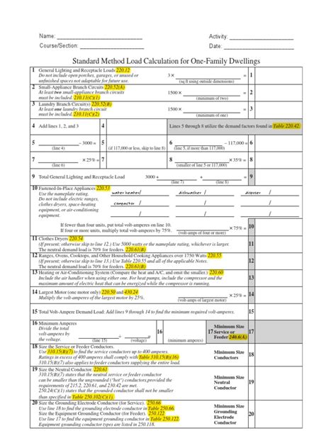 Image result for NEC Commercial Load Calculation Examples