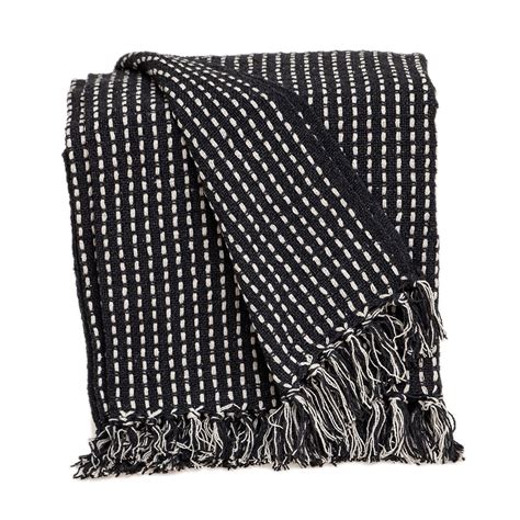 Black and White Handloom Woven Throw Blanket - Walmart.com