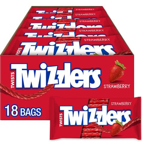 TWIZZLERS Twists Strawberry Flavored Licorice Style, Candy Packs, 2.5 ...