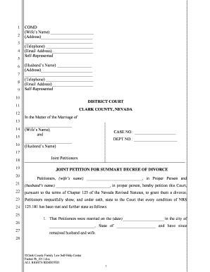 Fillable Online clarkcountycourts 1 2 3 4 5 6 7 8 9 COMD (Wife s Name ...
