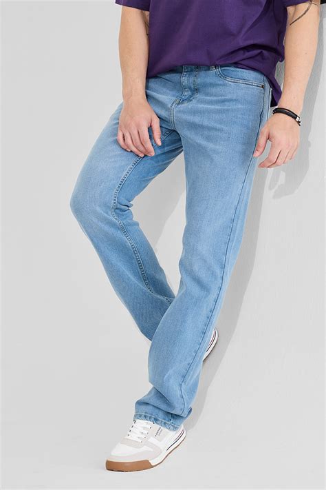 Buy Men's Light Blue Straight Fit Jeans Online | Snitch – SNITCH