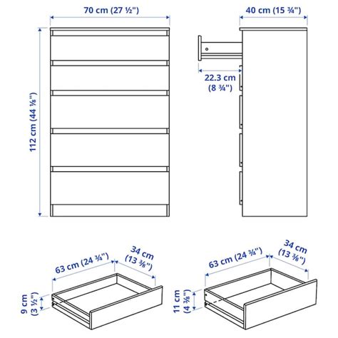 KULLEN chest of 5 drawers, white, 70x40x112 cm (271/2x153/4x441/8") - IKEA