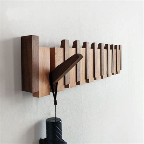 Walnut Wall-mounted Coat Rack Black Walnut Wall Hook Hanger - Etsy UK