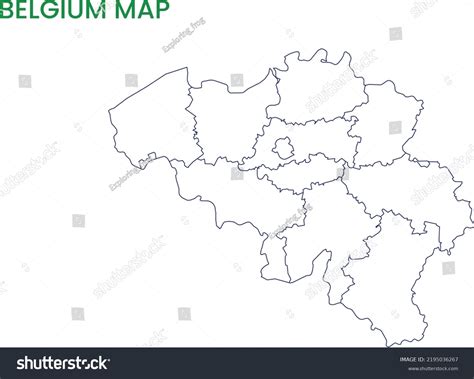 High Detailed Map Belgium Outline Map Stock Vector (Royalty Free ...