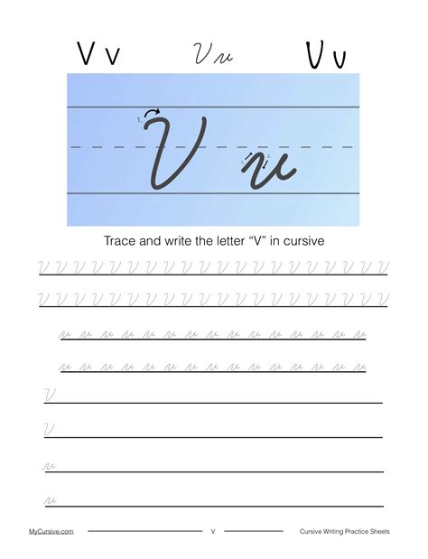 Lowercase V In Cursive