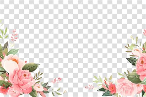 Premium PSD | Floral border transparent background