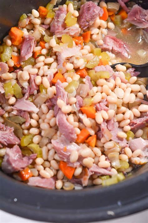 Crockpot Navy Bean and Ham Soup - Sweet Pea's Kitchen