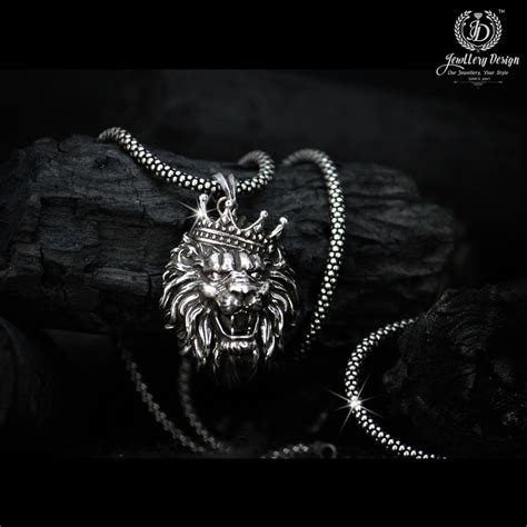 Lion Pendant Silver Chain – Jewllery Design