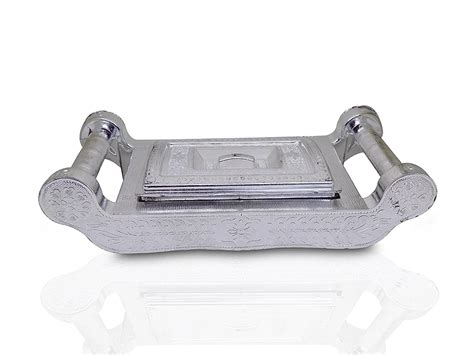 Buy Multipurpose 4 Section Royal Design Silver Storage / Gift Box ...