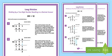 Long Division Method KS2 Display Posters
