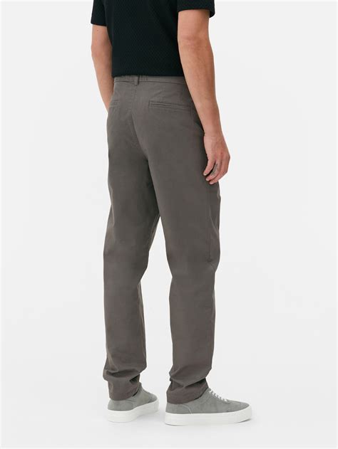 Mens Charcoal Slim Fit Chino Trousers | Primark
