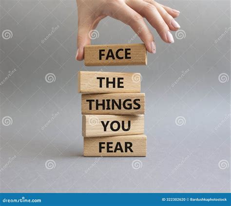 No Fear Vs Big Fear Symbol. Turned Wooden Cubes Withs Words Big Fear And No Fear. Beautiful ...
